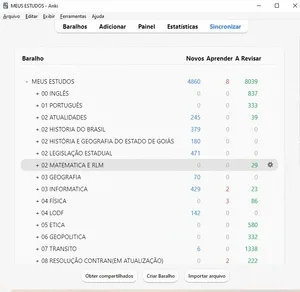 Interface do ANKI
