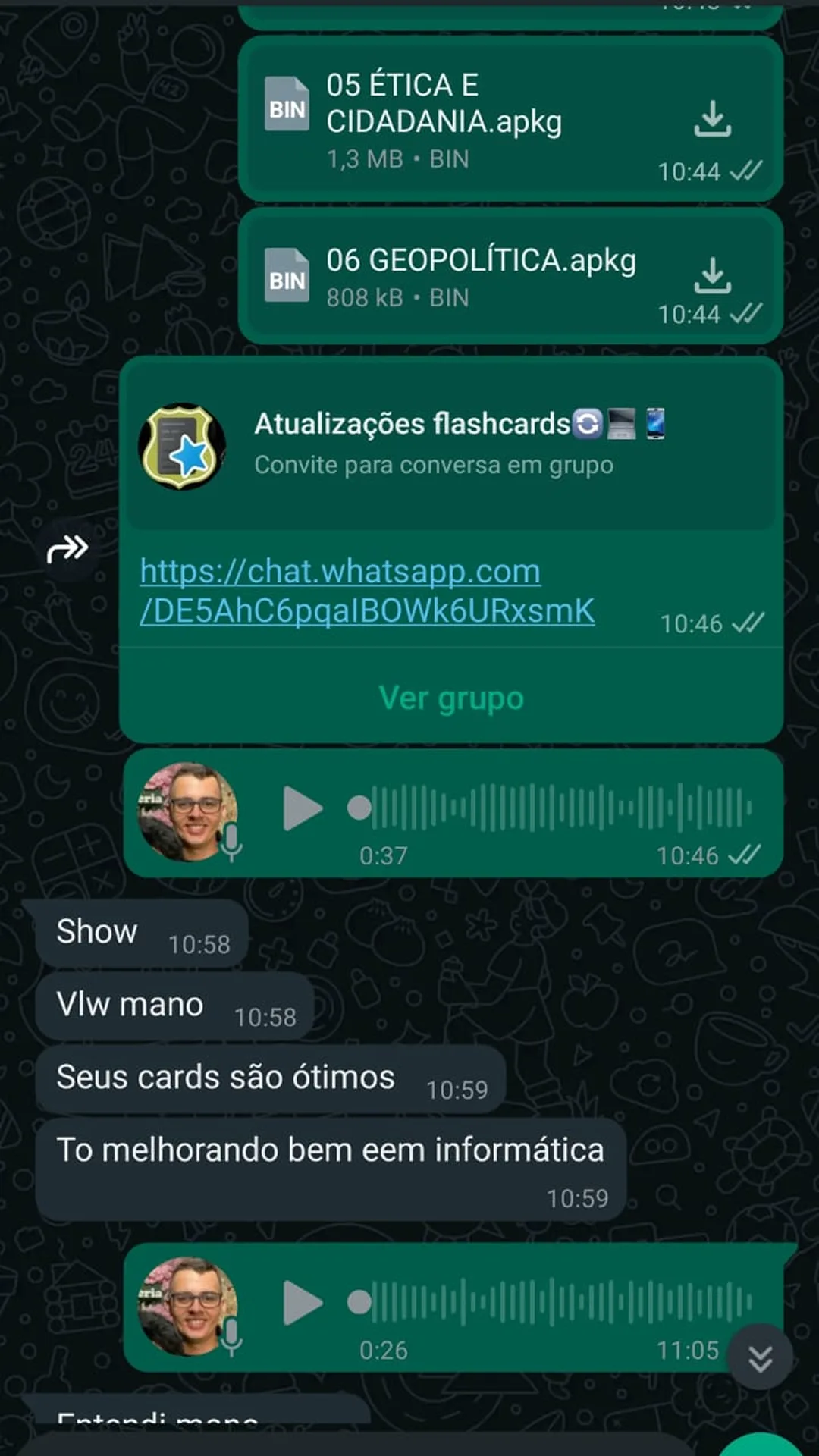 Depoimento de aluno — Flashcards Policiais