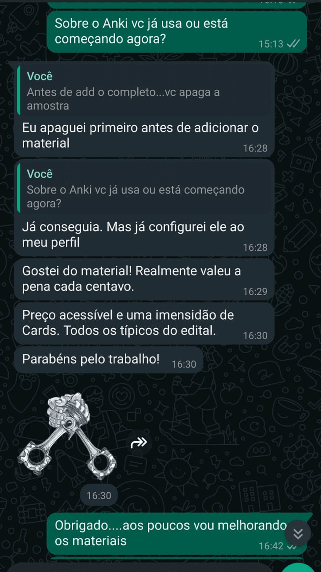 Depoimento de aluno — Flashcards Policiais