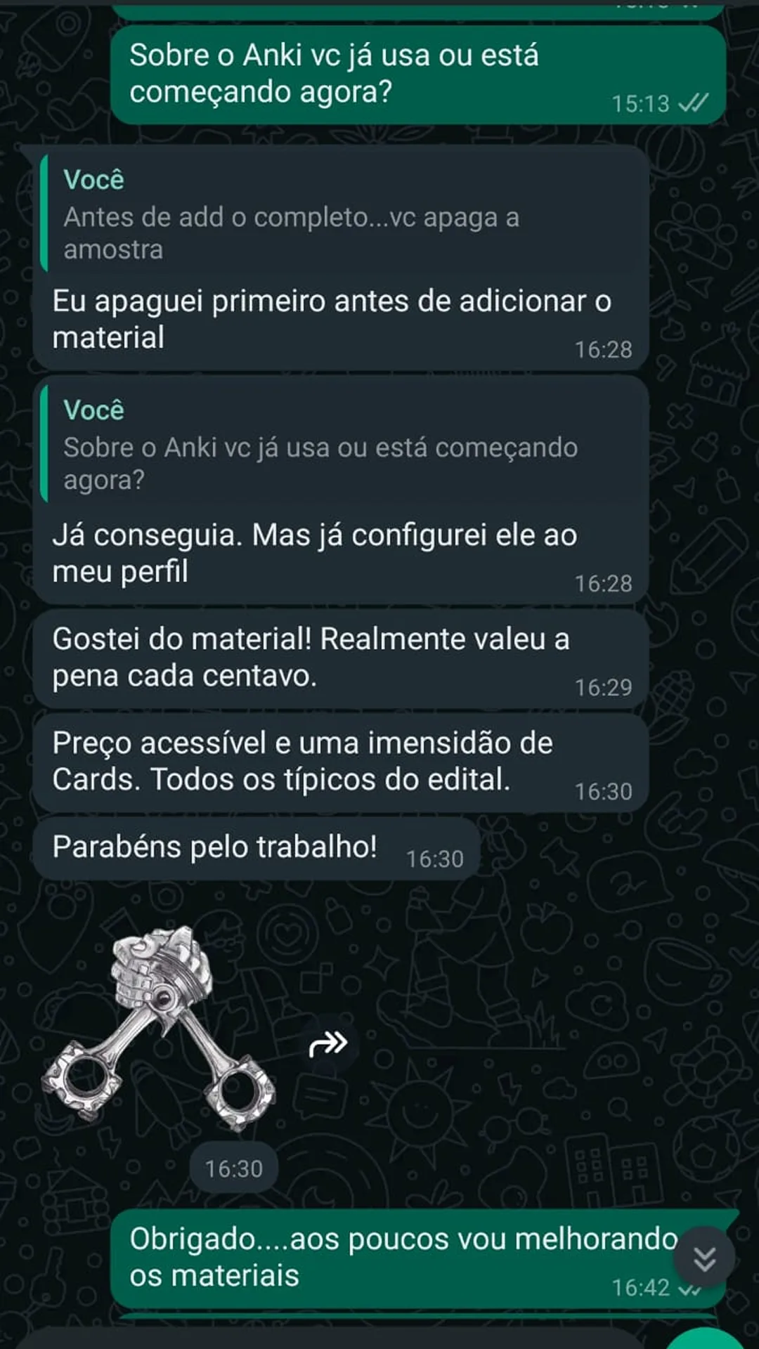 Depoimento de aluno — Flashcards Policiais