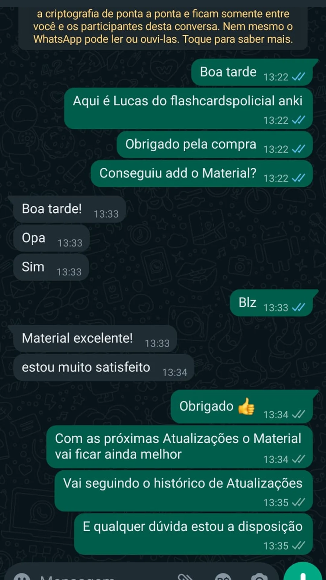 Depoimento de aluno — Flashcards Policiais